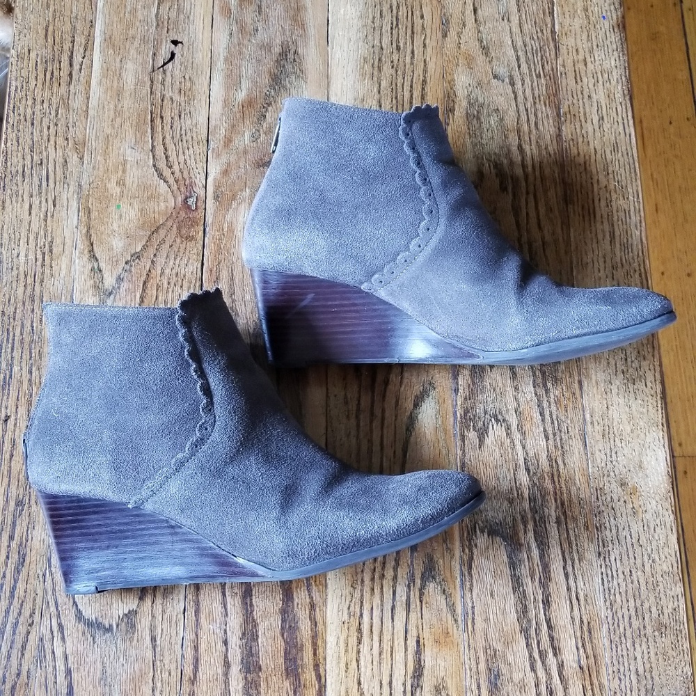 Grey suede Jack Rogers ankle boots size 10
